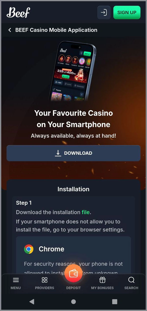 Einfach zu nutzen: Beef Casino App