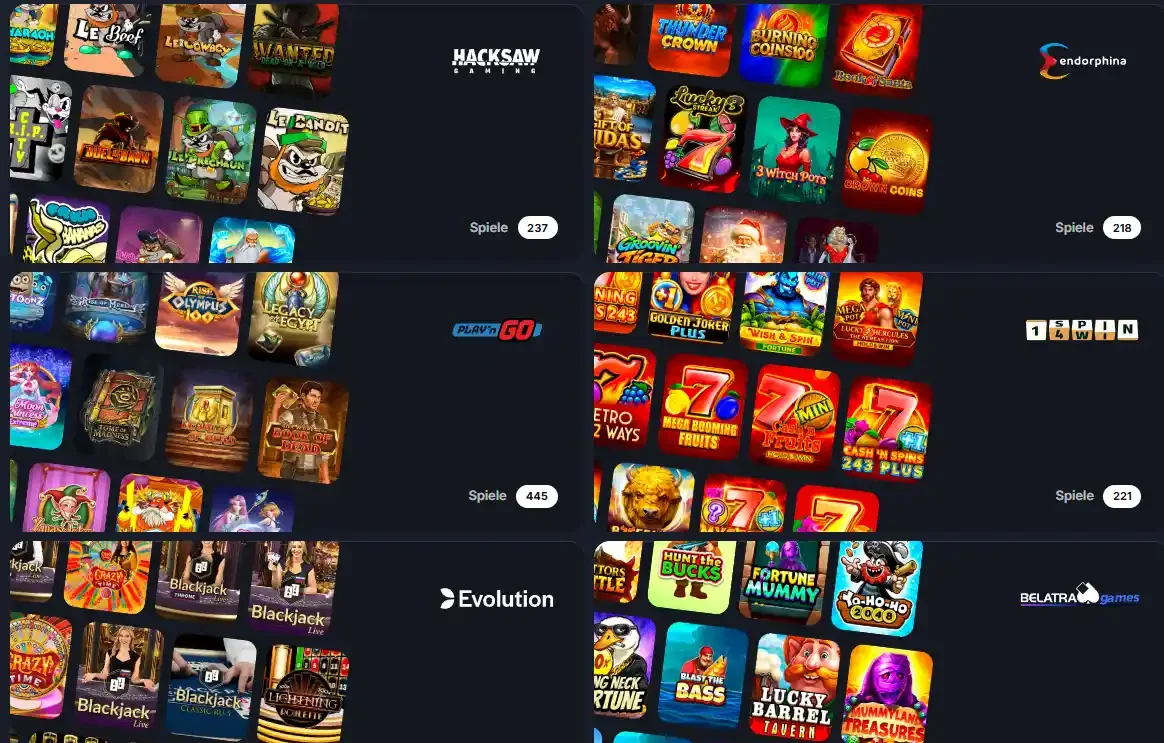 Beef Casino Spieleanbieter mit verschiedenen Casino Studios