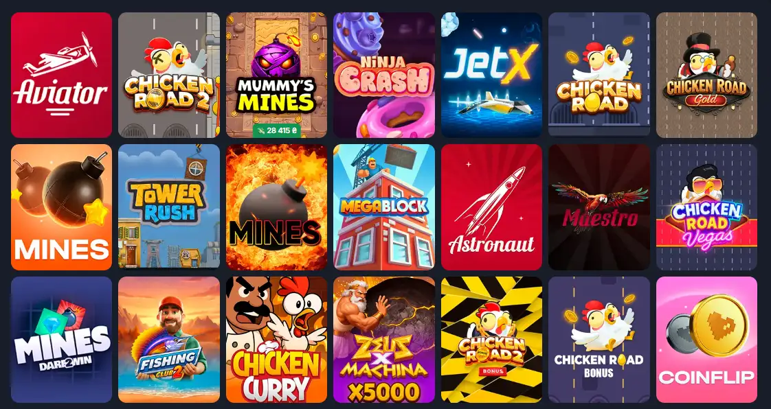 Beef Casino Sofortspiele mit Crash Games und schnellen Spielrunden