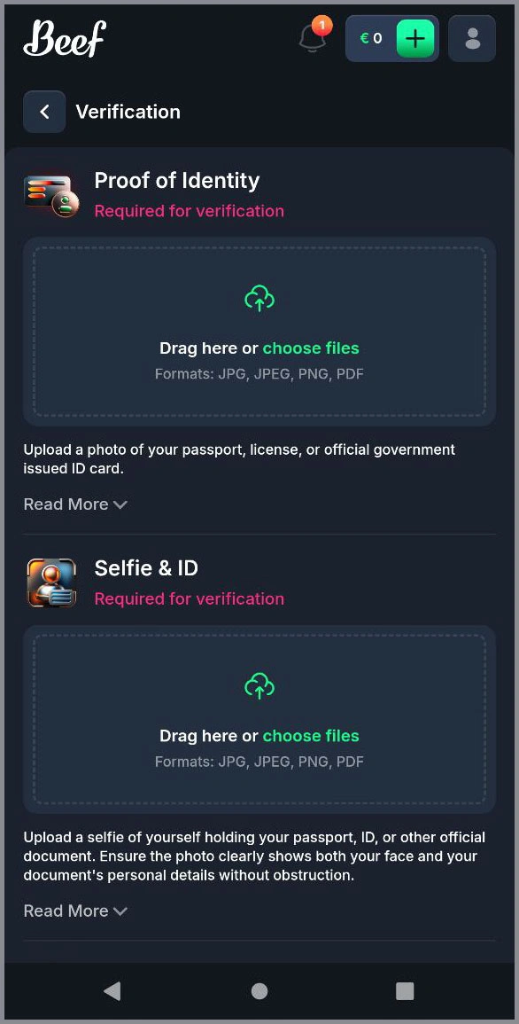 Neues Spielerkonto – Registrierung und Verifizierung bei Beef Casino